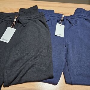 2 Quince SuperSoft Fleece Joggers 1 Black 1 Navy Size Kids 12